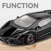 1:24 Scale Lambor Revuelto Veneno Sports Car Model Toy Light Music Shock Absorption Supercar Doors Opened Vehicle Kids Gifts