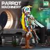 US & Japan Semi-Mechanical Shark and Movable Model Parrot Building Blocks with Lights - Punk Assembly Toy