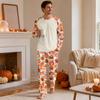 Men's Halloween Pajama Set Long Sleeve Round Neck Top and Pants Casual Comfortable Sleepwear