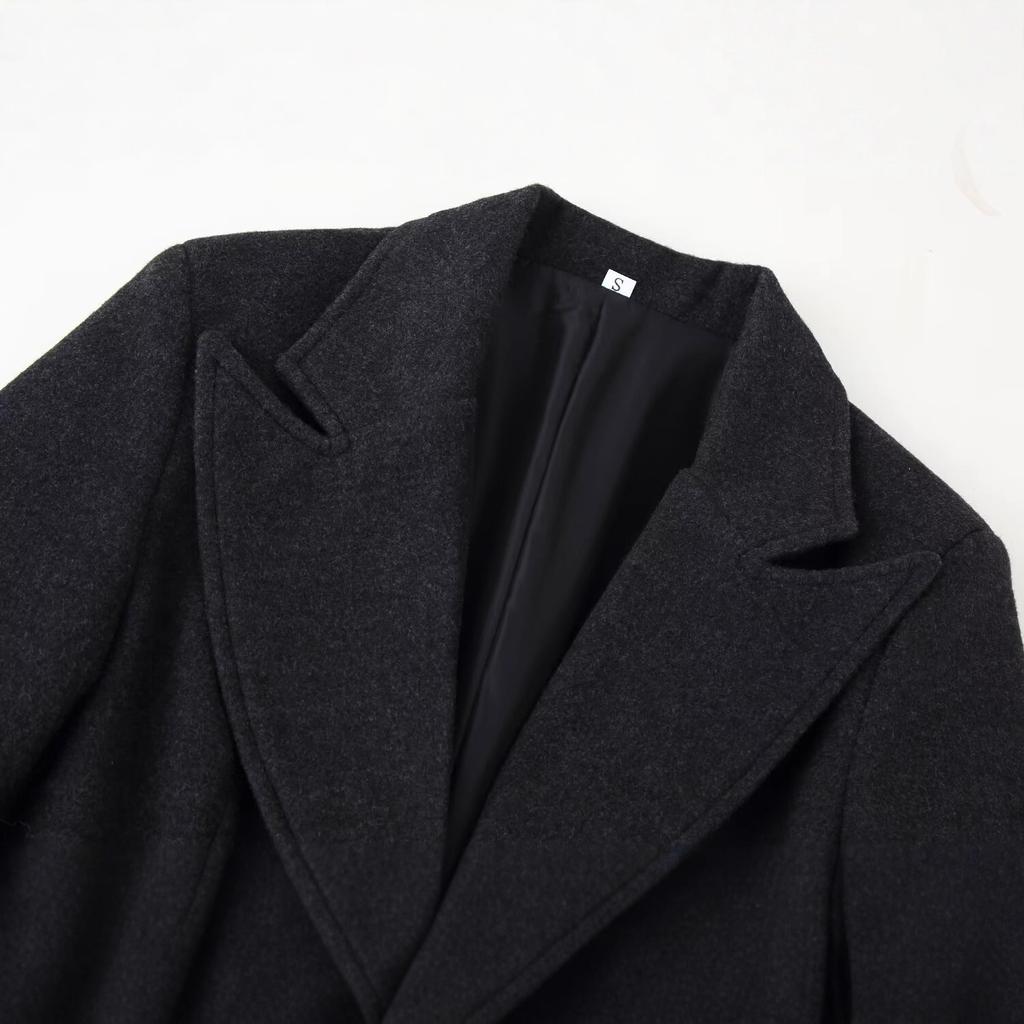 European and American style, French style, women's clothing, fashionable and versatile models, three extended woolen coats and coats