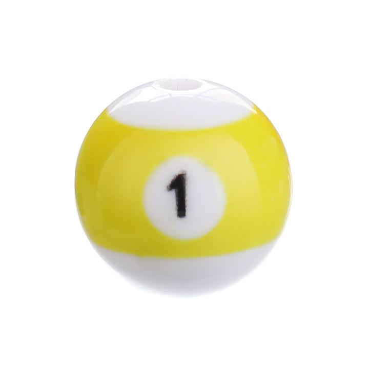 10pcs/Lot 16mm Colorful Acrylic Big Hole Billiards Ball Beads for Jewelry Making DIY Bracelet Necklace Accessories