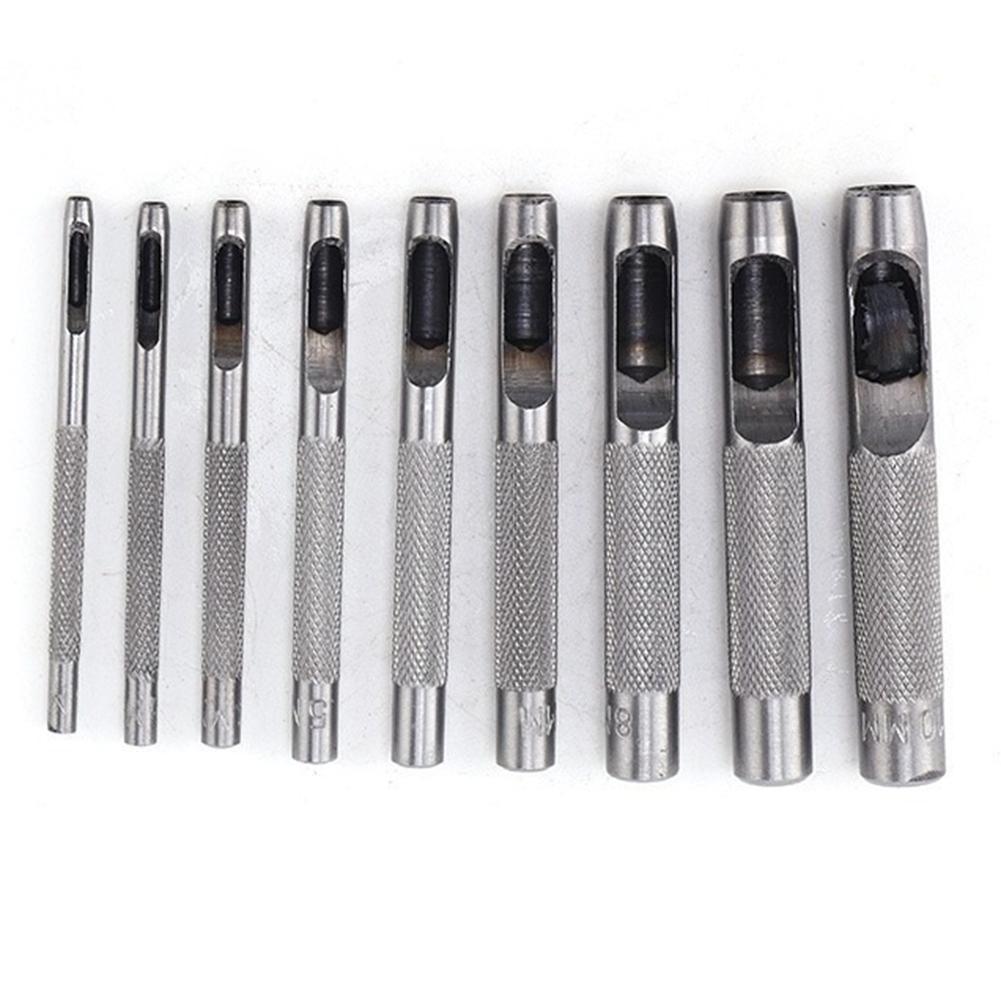 10pcs Leather Hole Punching Tools Leather Hollow Drilling Puncher Kit 1-10mm Clothing Leathercraft DIY Accessories