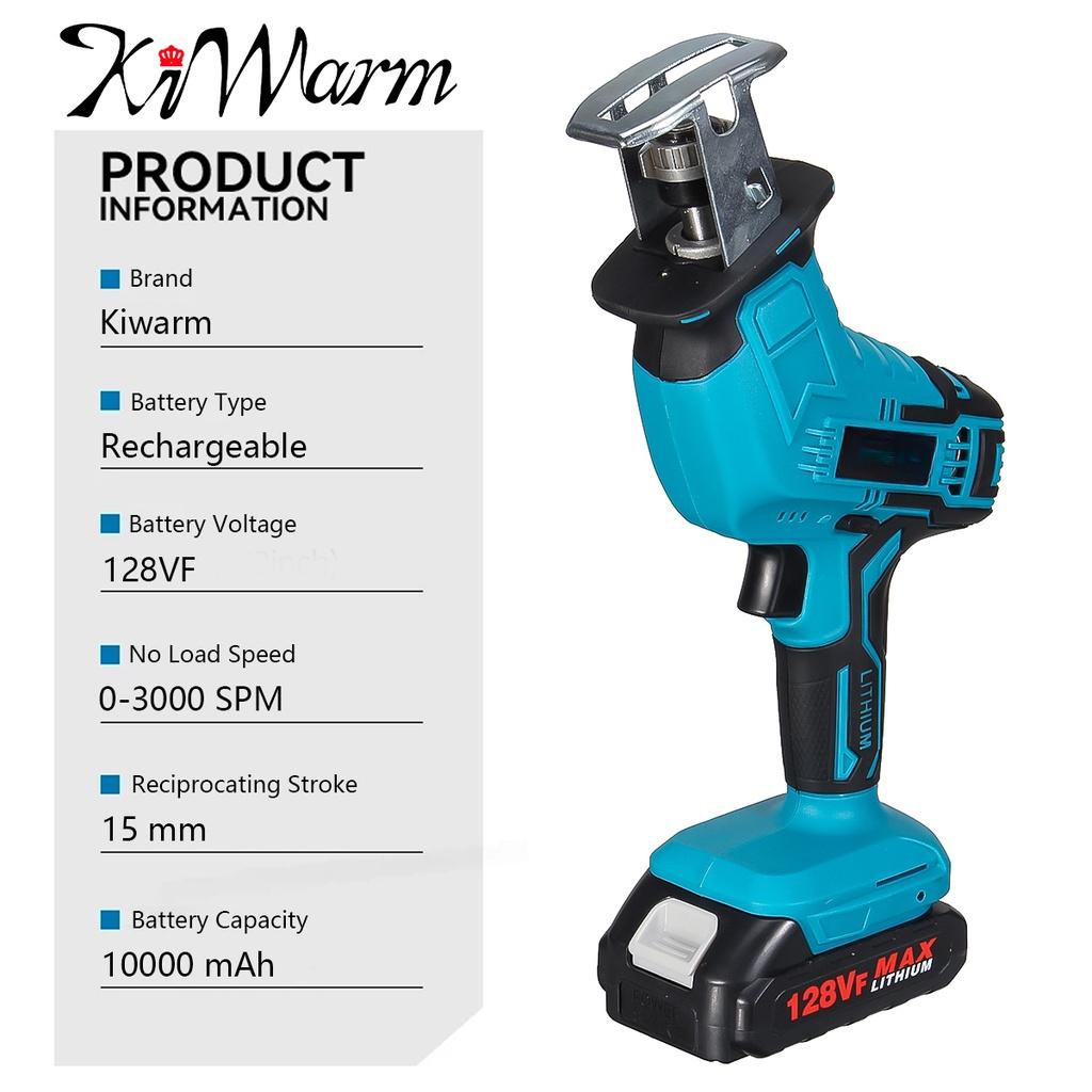 New Cordless Electric Reciprocating Saw with 1/2PC Li-ion Battery Wood Metal PVC Pipe Cutting Tool
