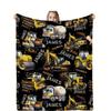 Cute Teddy Bear Fleece Blanket Glowing Hearts Starry Night Bedding Throw Super Soft Cozy Sofa Blanket Luxury Travel Nap