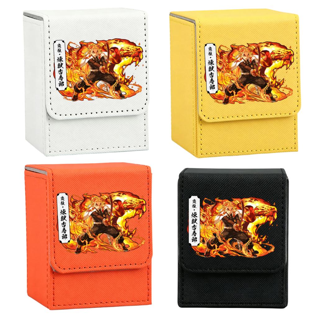 Anime Demon Slayer Card Case Kamado Tanjiro Nezuko Tsuyuri Agatsuma Zenitsu Self Made Leather Game Collection Card Storage Box