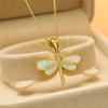 New Dragonfly Opal Pendant Necklace for Women