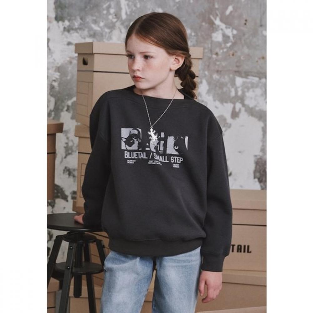 Bluetail Charcoal Gray Wide Neck Sweatshirt Azg4ts03cg Chagol gray/130