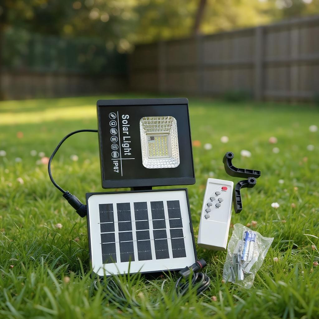 Solar Flood Light: 100W Waterproof LED High Brightness Spotlight with Remote for Yard