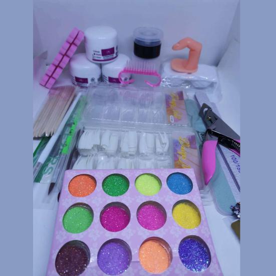 12-color Manicure French Rhinestone Glitter Powder Beginner Nail Art Tool Kit