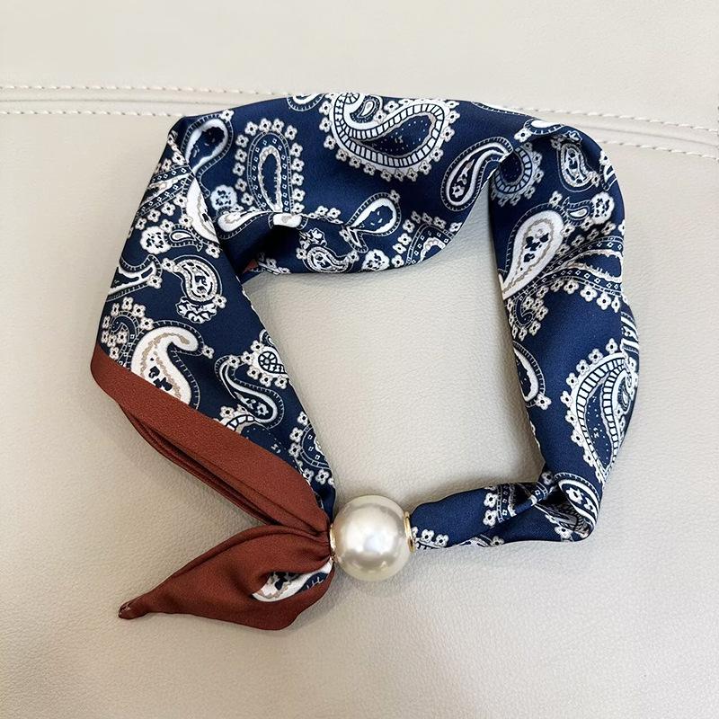 Summer 2025 Pearl Magnetic Buckle Scarf: Versatile, Decorative, Breathable Neck Warmer