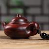 Sandalwood Small Teapot Ornament: Portable Wooden Handicraft Pendant
