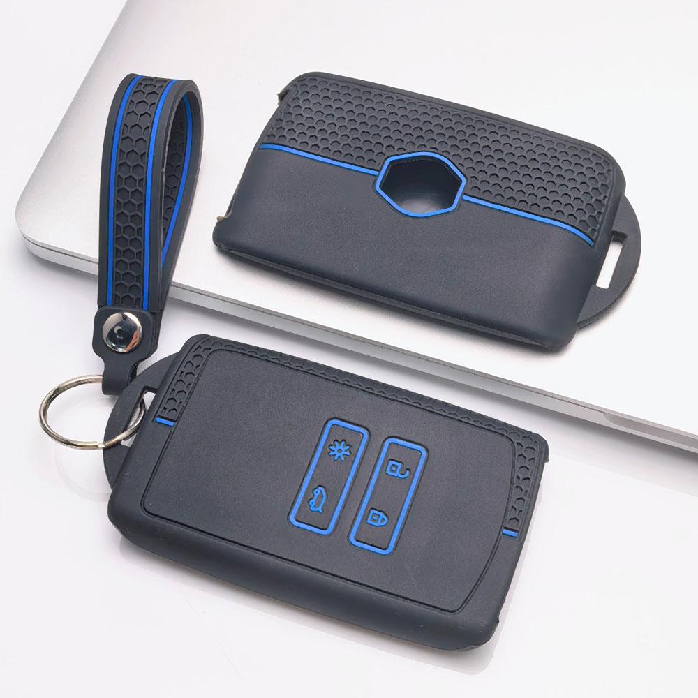 Key Fob Cover for Renault Koleos Kadjar Megane Talisman Espace Scenic Grand with Keychain Anti-Scratch Guard Shockproof Protection