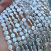 1String, White Natural Freshwater Pearls, Handmade Button Pearl Beads for Jewelry Making DIY Crafts (Beads 8-9mm, Length 36cm)