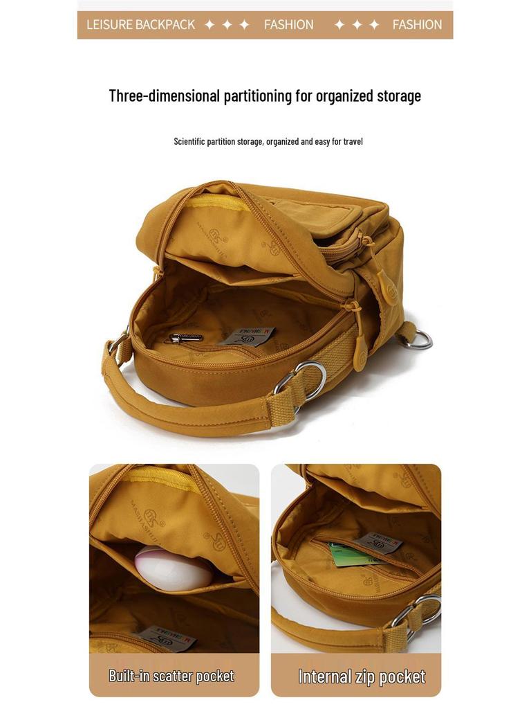 Autumn 2025 Minimalist Nylon Women's Bag: Versatile Single Shoulder, Backpack & Crossbody.