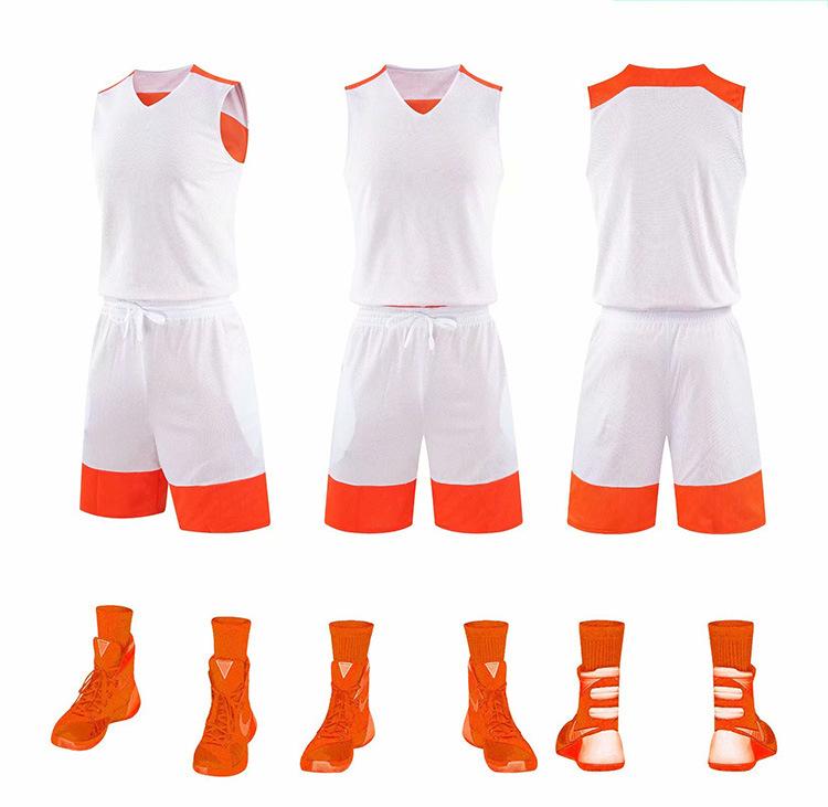 Double-Sided Basketball Jersey Set, Boys' Children'S Double-Sided Jersey, Personalized Two-Sided Wear Printing Number, Competition Training Jersey, Su