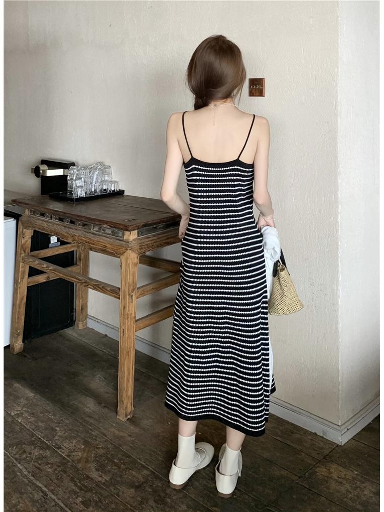 Stylish Sleeveless Striped Beach Dress - Summer Slim Fit for Women