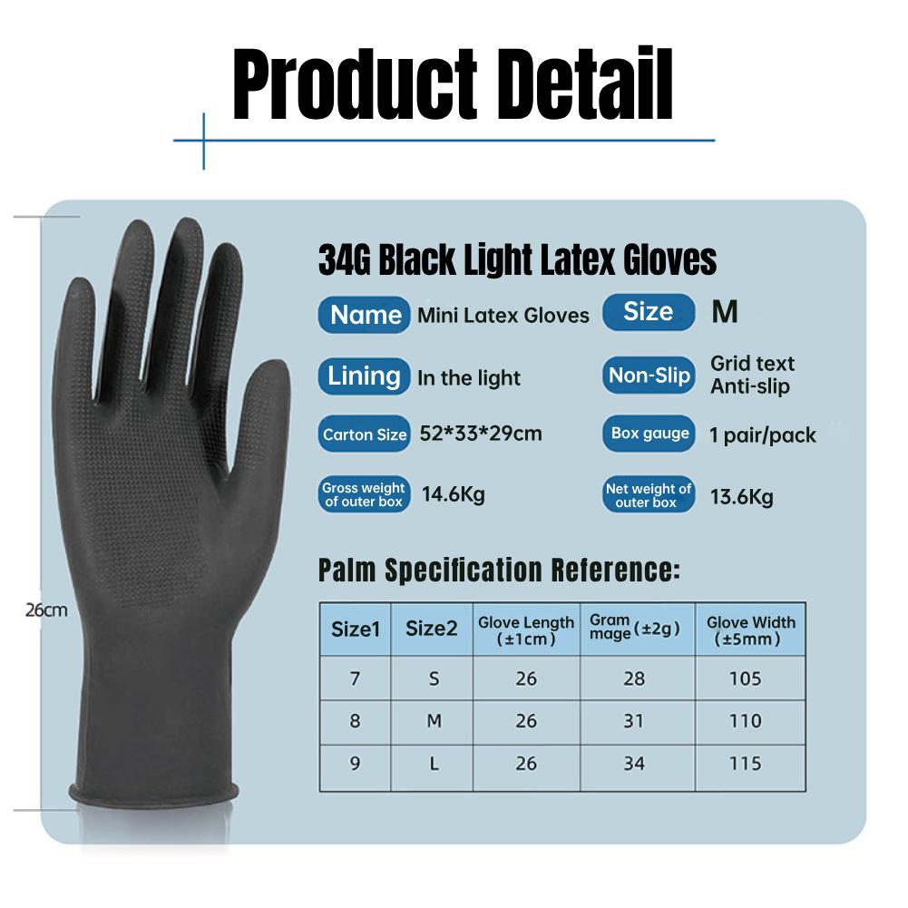 Перчатки латексные черные для домашней уборки, нескользящие, для окрашивания волос, износостойкие, садовые, аксессуары для парикмахерской