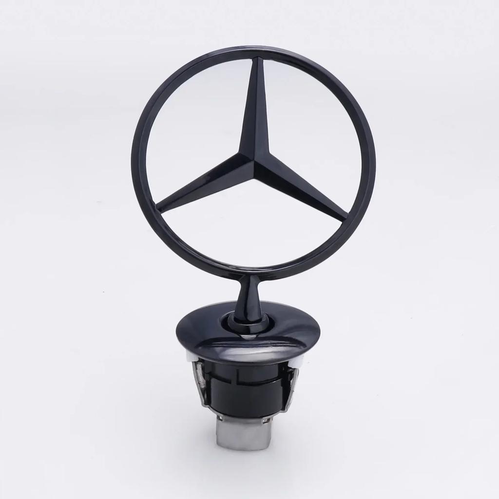 AABGU1 1Pcs Mercedes Benz Car Front Bonnet Logo Emblem Zinc Alloy Badge ForW204 W220 C180 C200 E260 E300L Auto Decorate Accessories
