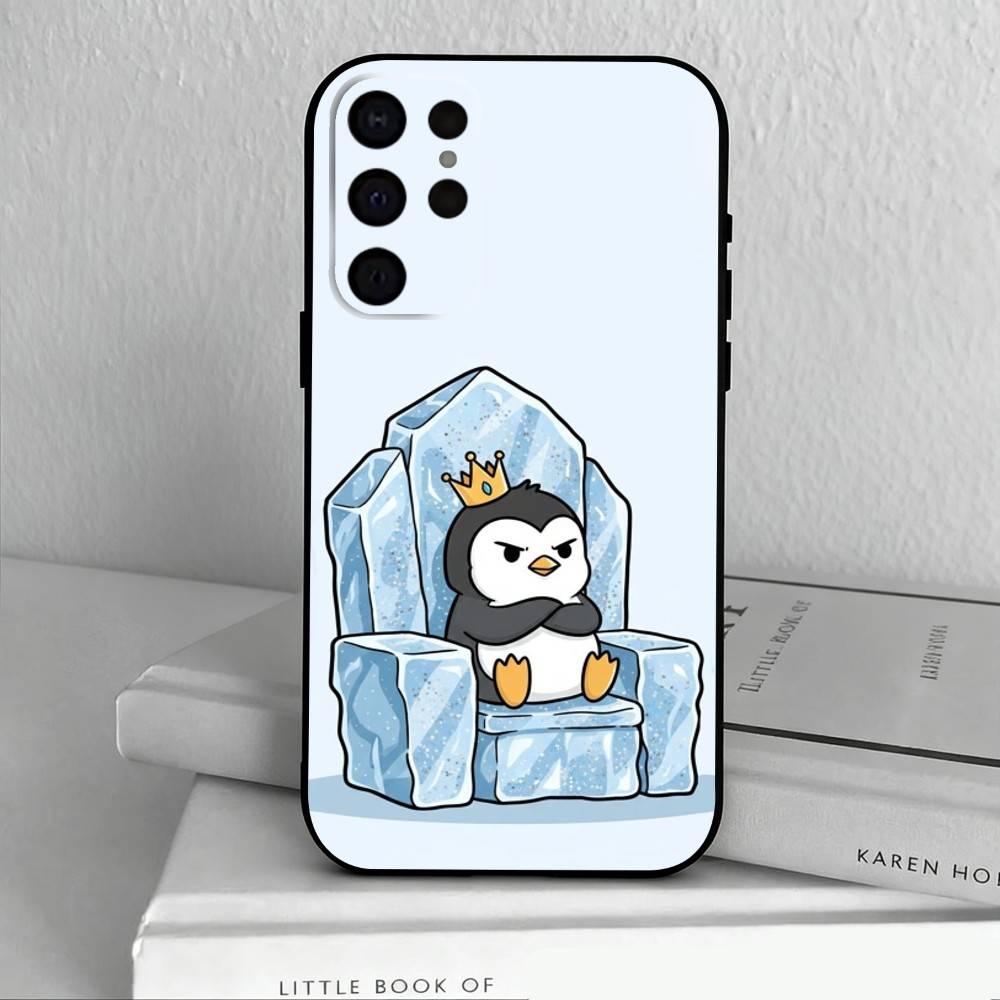 C-Cartoon-N P-Pinguin Handyhülle für Samsung S25,S24,S21,S22,S23,S30,Ultra,S20,Plus,Andere Weiche Schwarze Hülle