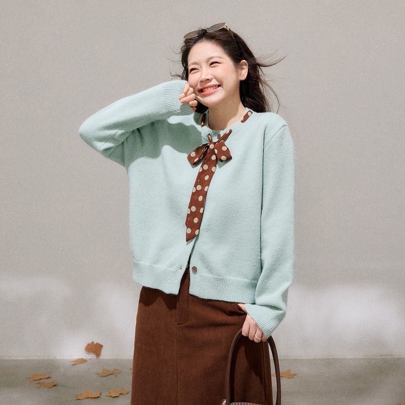 Zhang Ren Plus size women clothing Chubby Korean Series Slimming Fresh Green Sweater Outerwear Deep Coffee Color Long Skirt Set