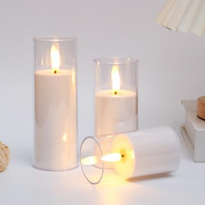 3 ks Bezplamenné LED svíčky na baterie, blikající svíčky, LED votivní svíčka pro domácí, kavárenskou, restaurační dekoraci