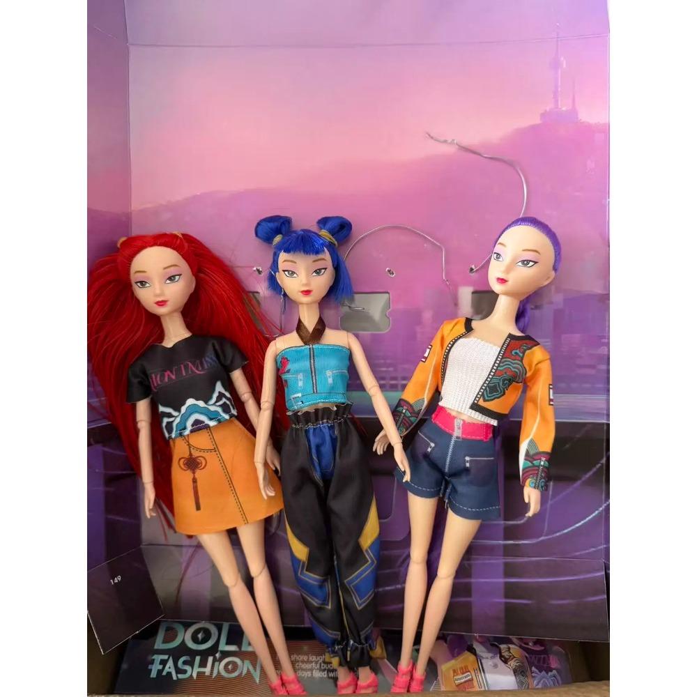 Kpop Demon Hunters Rumi Mira Zoey Sussy Live-Action Figure Toy Colorful Lights Theme Song For Fans Child Birthday Gifts