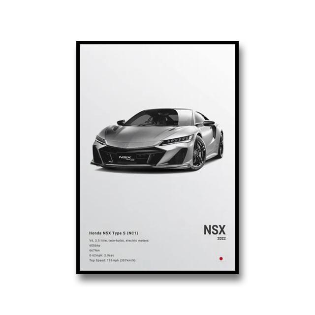 Famous Cars DEMON MACH 1 Canvas Wall Art Print Poster NSX TYPE R Decorative Mural Modern Home Decor Birthday Gift Unframed