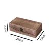 Retro Rectangular Wooden Storage Box Clamshell Desktop Organizer Jewelry Gift Box For Home Decor Organizador