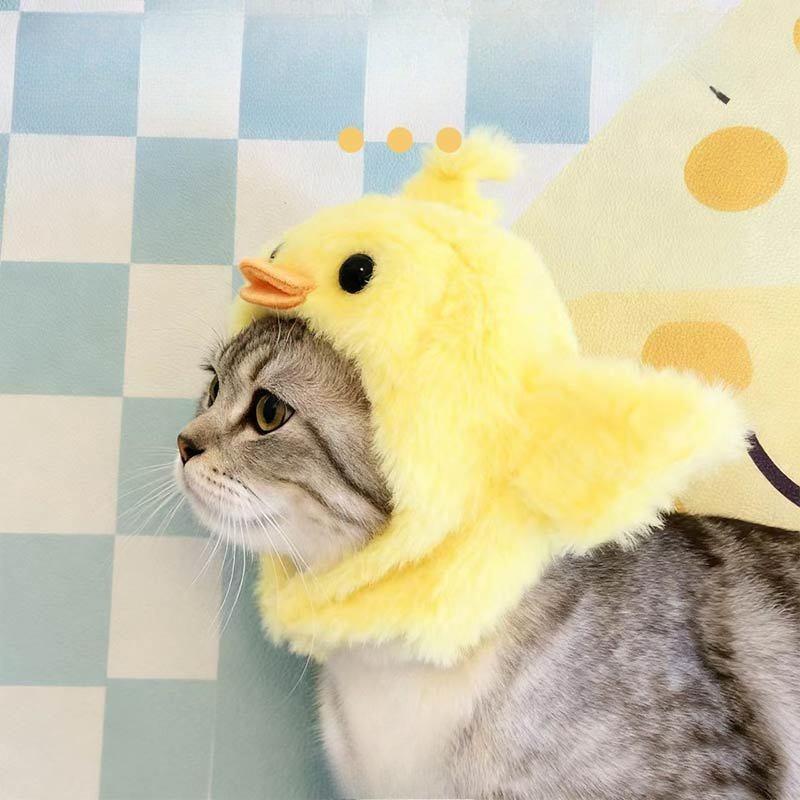 

Pet Plush Cartoon Headgear - Chicken Hat - Cute for Photoshoot - Suitable for Autumn and Winter - Dog Costume Headpiece Soft-hat little chicken