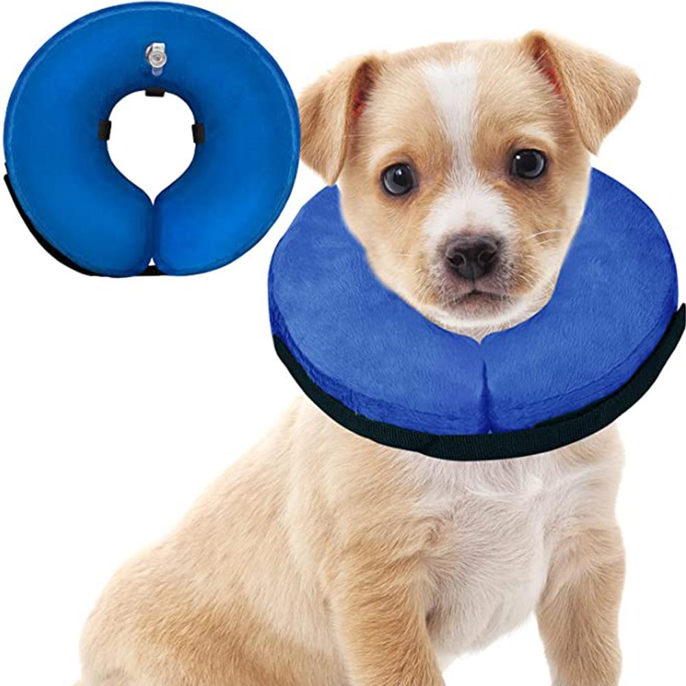 Pvc Pet Protective Inflatable  Collar With Adjustable Magic Stickers Soft Skin-friendly Warm Anti-bite Pet Recovery Collar