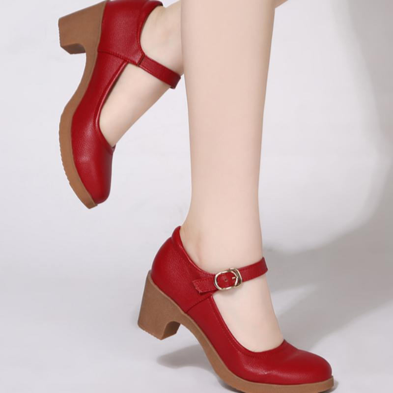 Mid-heel Soft-soled Dance Shoes for Women, Middle-aged and Elderly Mothers, Soft, Comfortable, Wear-resistant and Versatile High Heels