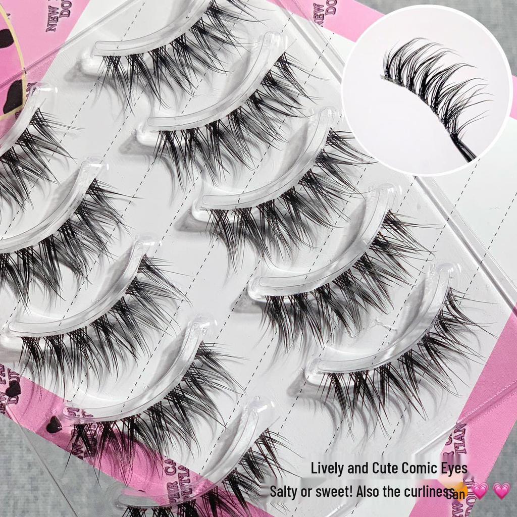 Doudou Sweet Swallowtail Fishtail Comic False Eyelashes, Transparent Stem, Asian-European Mixed Style
