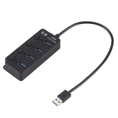 4 Ports USB 3.0 Hub 5Gbps High Speed Ein/Aus Schalter AC Netzteil für PC
