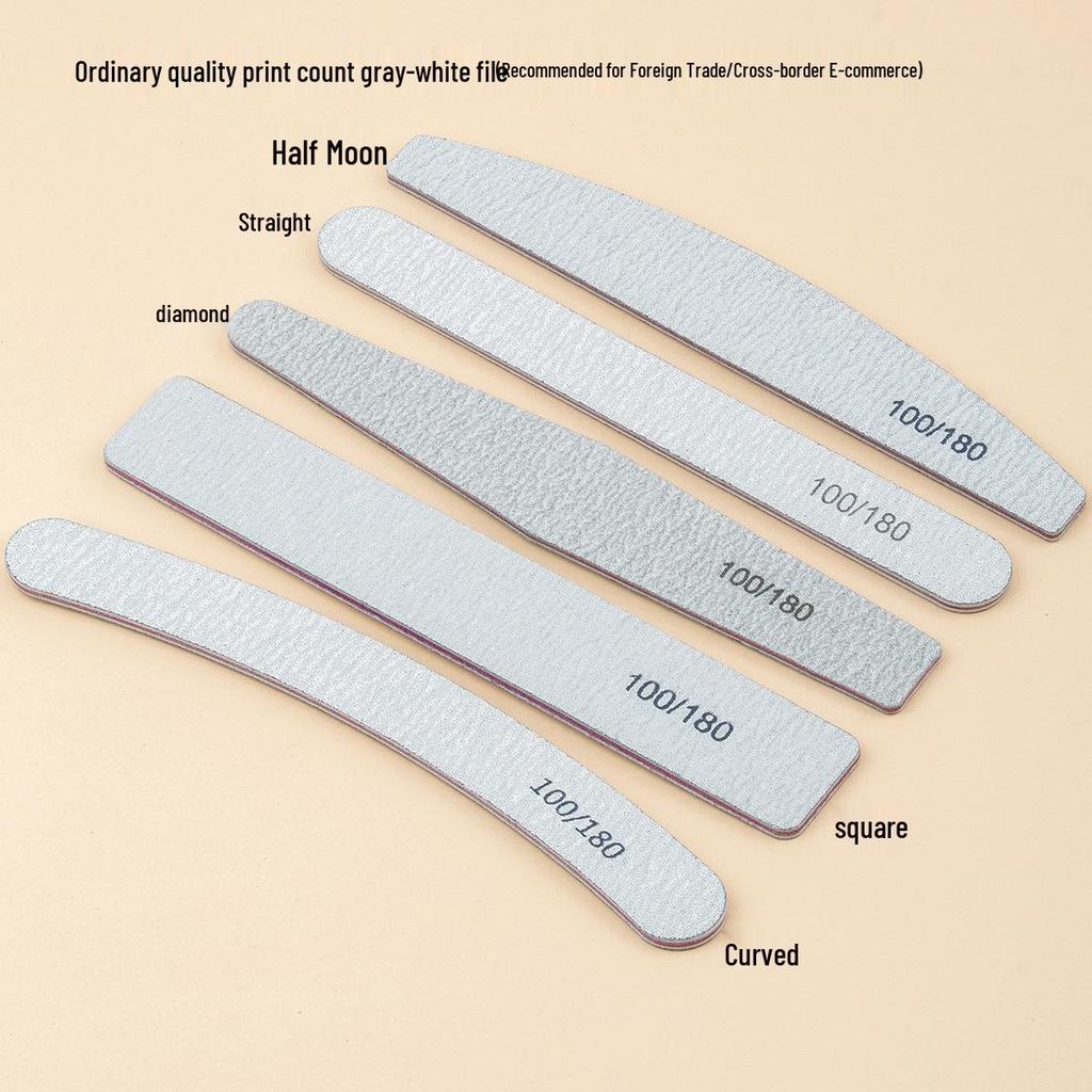 Double-Sided Washable Nail File 100/180 Grit Manicure Buffing Strip