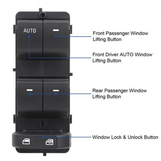 Master Window Switch Control Door Button For 2009 2010 Ford F-150 9L3Z-14529-AE
