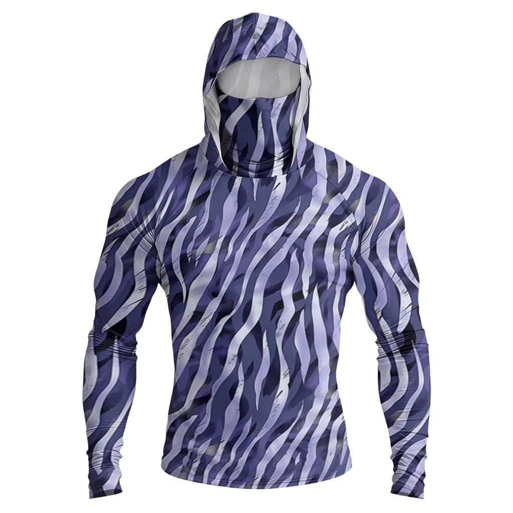 Camicia Casual da Uomo con Cappuccio e Maniche Lunghe a Spalla Cadente