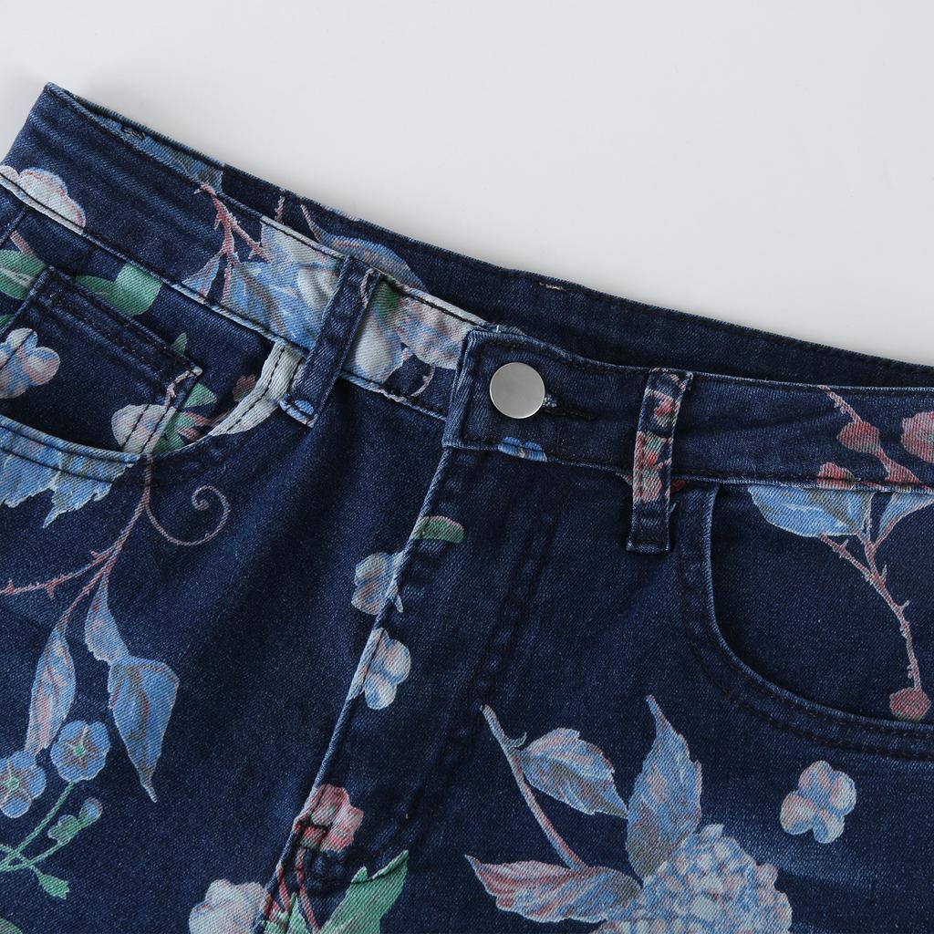 Damen Denim Klassisch Vielseitig Hohe Taille Modische Hose