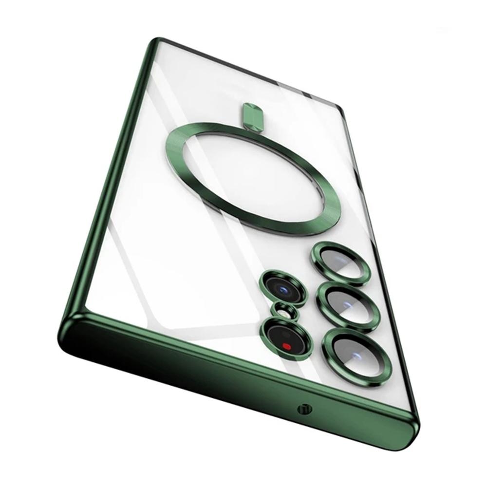 Luxury Plating Magnetic Case For Samsung Galaxy S21 S23 Fe S24 Ultra S22 Plus Apple Magsafe Cover 10H 6K Glass Camera Protect