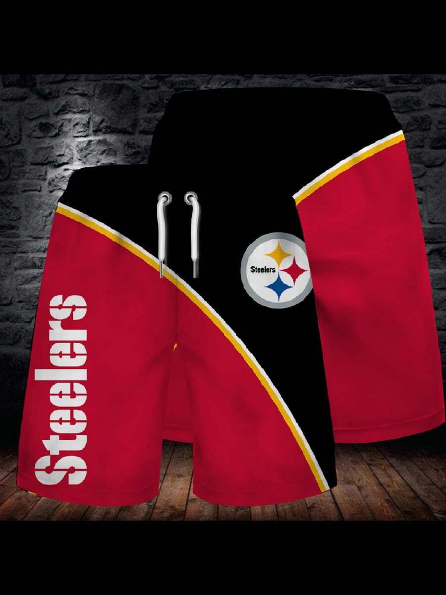 

Pittsburg-H Steeler-S A Summer Essential For Beaches, Pools, And Resorts Stylish 3D Printed Hawaiian Shorts For Men. XL