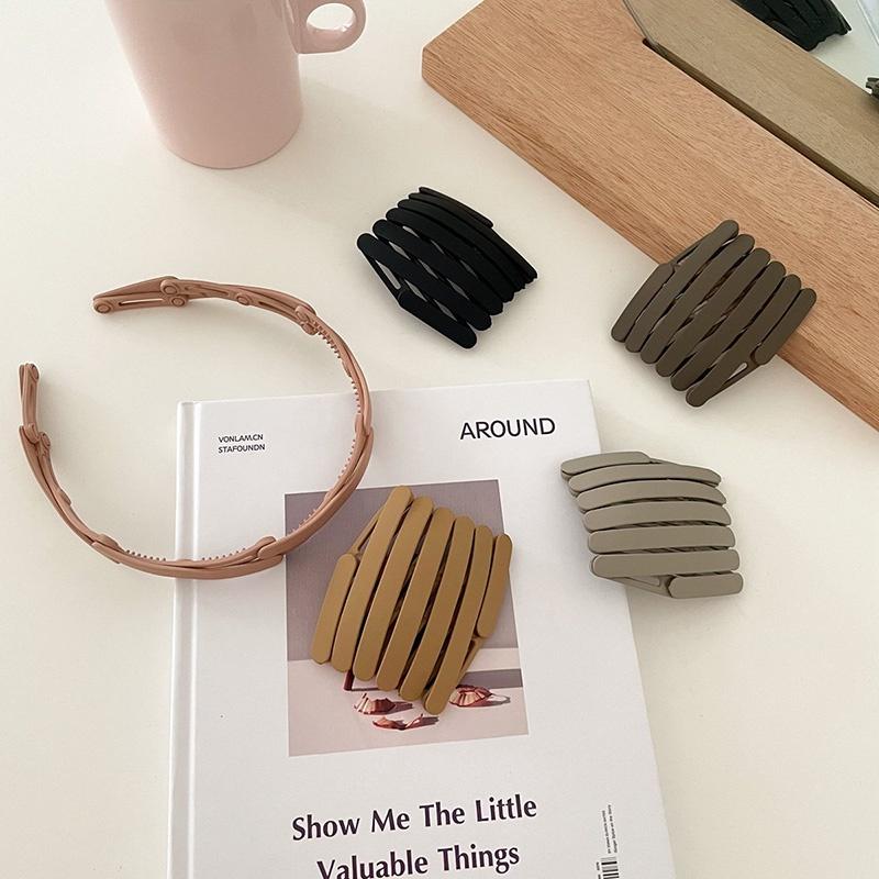 Portable Folding Hair Band Women Morandi Color Non-Slip Headband Korean Face Wash Hairband Girls Hair Accessories
