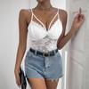Women's New Summer Sexy Jumpsuit White Hollow Lace Slimming Jumpsuit
