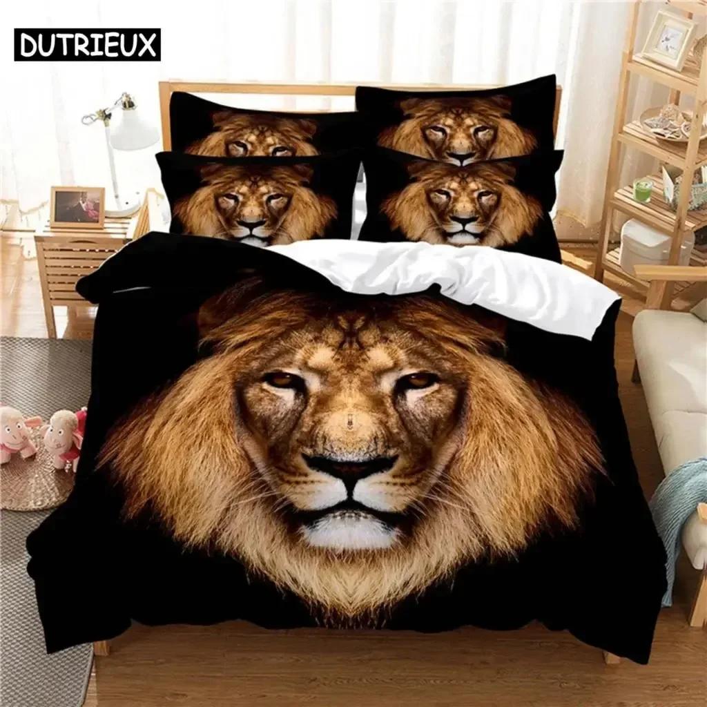 Deep Lion Bedding Set For Bedroom Soft Modern Bedspreads Comefortable Kids Duvet Cover Quilt Cover And Pillowcase