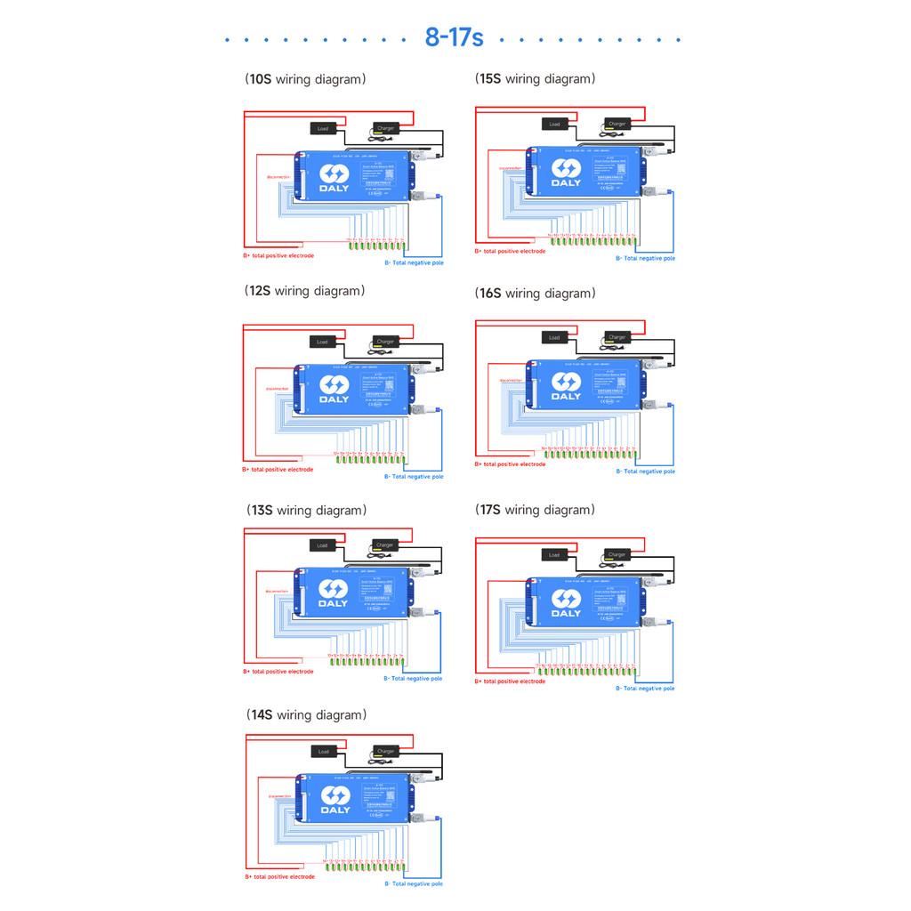 4s-24s Smart Active Balance BMS 4S~8S BT Protective Board 16S 12v 24v 36v 100A Lifepo4 Li-ion Battery Protection Board