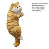 Simulation Furry Cat Ornament Plush Animal Figurine Realistic Fluffy Kitten Model Hanging Cat Decoration for Home TV Stand Shelf Decor