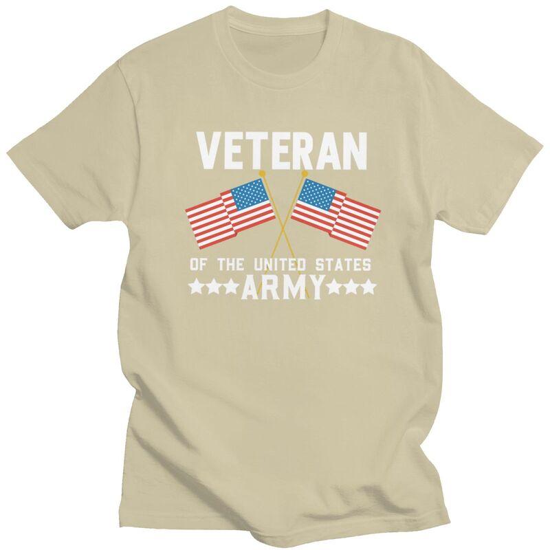 Custom Fashion American Flag US Army Veteran T Shirts Men ShortSleeve Tshirt Casual Tee 100 Cotton Slim Fit Tshirt Merch