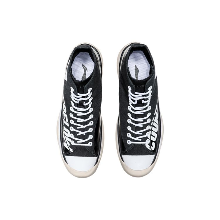 Li Ning CF The One Series Metallic Pioneer High-Top Casual Shoes Men Shoes Black AGCQ237-3