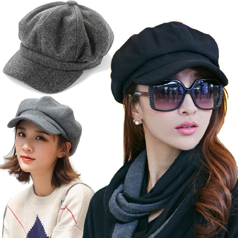 Women Beret Autumn Winter Octagonal Cap Hats Artist Painter Newsboy Hat Casual Beret Cap