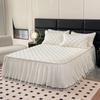 1pc Quilted Bed Skirt Solid Color Bed Cover Lace Style Bedspread Thickened Mattress Protector Roupa De Cama (No Pillowcase)