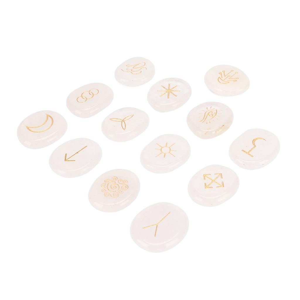 13 Pcs Rune Stone Set Empower Mind Promote Clear Thinking Crystal Runes Healing Stones for Yoga