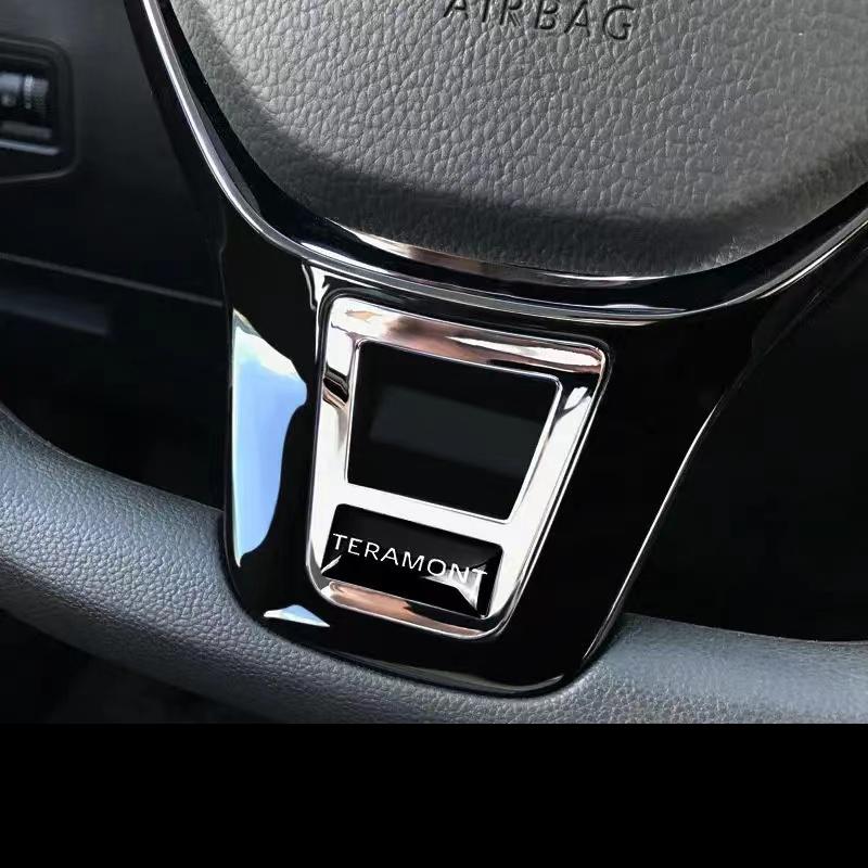 For VW 1pcs ABS Rline Logo Steering Wheel Badge Emblem Decorative Stickers For Volkswagen R Golf 5 6 MK7 Passat TROC GTI Tigua